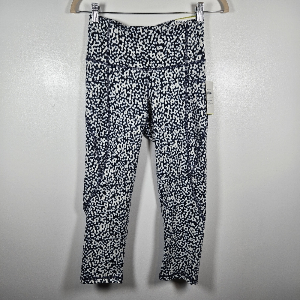 NEW Old Navy Active Go Dry High Rise Elevate Crop Leggings Size Small Blue White